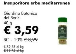 NaturaSì Insaporitore erbe mediterranee Giardino Botanico dei Berici offerta