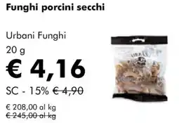 NaturaSì Funghi porcini secchi Urbani Funghi offerta