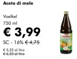 NaturaSì Aceto di mele Voelkel offerta