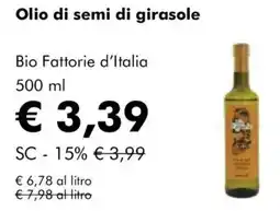 NaturaSì Olio di semi di girasole Bio Fattorie d'Italia offerta