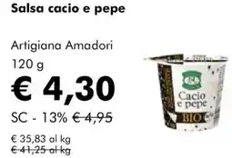 NaturaSì Salsa cacio e pepe Artigiana Amadori offerta