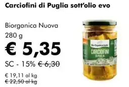 NaturaSì Carciofini di Puglia sott'olio evo Biorganica Nuova offerta