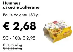 NaturaSì Hummus di ceci e zafferano Baule Volante offerta