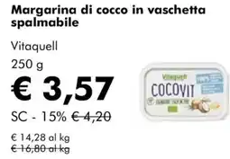 NaturaSì Margarina di cocco in vaschetta spalmabile Vitaquell offerta