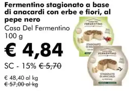 NaturaSì Fermentino stagionato a base di anacardi con erbe e fiori, al pepe nero Casa Del Fermentino offerta