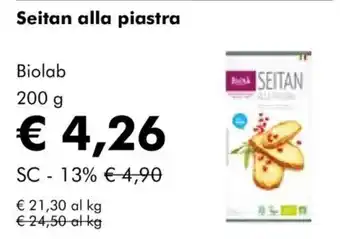 NaturaSì Seitan alla piastra Biolab offerta