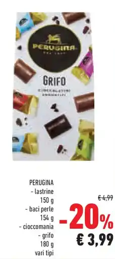 Conad Superstore PERUGINA lastrine, baci perle, cioccomania e grifo offerta