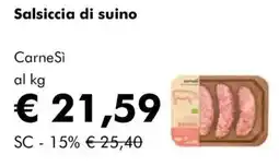 NaturaSì Salsiccia di suino Carne Sì offerta
