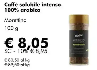 Caffè solubile intenso 100% arabica Morettino