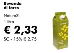 NaturaSì Bevanda di farro NaturaSì offerta