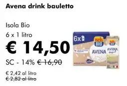NaturaSì Avena drink bauletto Isola Bio offerta