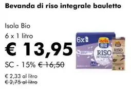NaturaSì Bevanda di riso integrale bauletto Isola Bio offerta