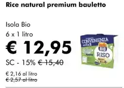 NaturaSì Rice natural premium bauletto Isola Bio offerta