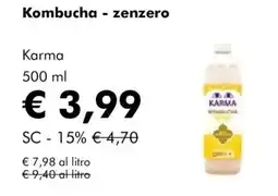 NaturaSì Kombucha - zenzero Karma offerta