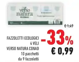 Conad Superstore Fazzoletti ecologici 4 veli VERSO NATURA CONAD offerta