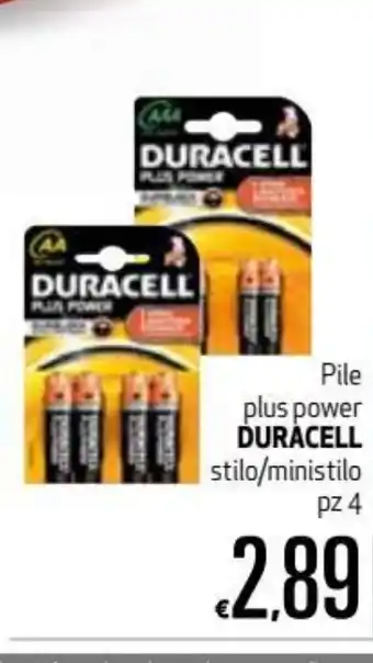 Duracell Pile plus power stilo/ministilo pz 4