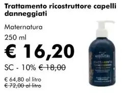 NaturaSì Trattamento ricostruttore capelli danneggiati Maternatura offerta