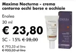 NaturaSì Maxima Nocturna - crema contorno occhi borse e occhiaie Enolea offerta