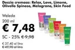NaturaSì Doccia cremosa: Relax, Love, Limone, Olivello Spinoso, Melograno, Skin Food Weleda offerta