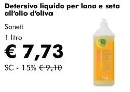 NaturaSì Detersivo liquido per lana e seta all'olio d'oliva Sonett offerta