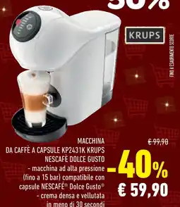 Conad Superstore MACCHINA DA CAFFÈ A CAPSULE KP2431K KRUPS offerta