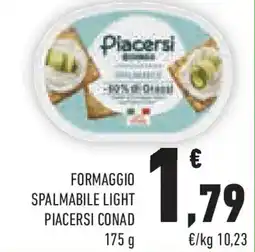 Conad Superstore Formaggio spalmabile light PIACERSI CONAD offerta