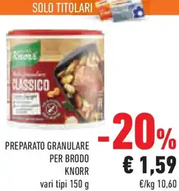Conad Superstore Preparato granulare per brodo KNORR offerta