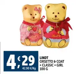 Deco Supermercati Lindt orsetto & coat offerta