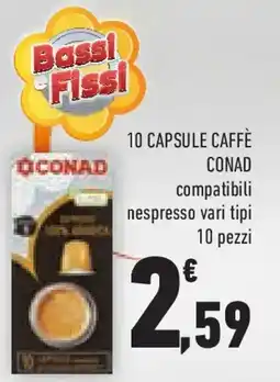Conad Superstore 10 capsule caffè conad compatibili nespresso offerta