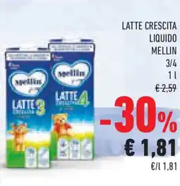 Conad Superstore Latte crescita liquido MELLIN 3/4 offerta