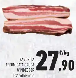 Conad Superstore Pancetta affumicata cruda windegger 1/2 sottovuoto offerta