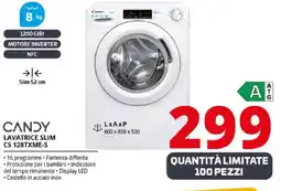 Comet CANDY LAVATRICE SLIM CS 128TXME-S offerta