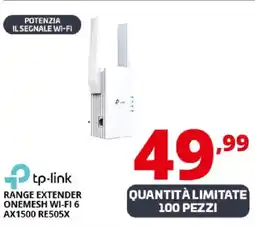 Comet tp-link RANGE EXTENDER ONEMESH WI-FI 6 AX1500 RE505X offerta