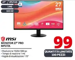 Comet msi MONITOR 27" PRO MP272L offerta