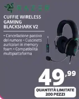 Comet RAZER CUFFIE WIRELESS GAMING BLACKSHARK V2 offerta