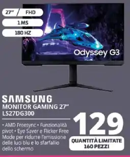 Comet SAMSUNG MONITOR GAMING 27" LS27DG300 offerta