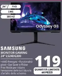 Comet SAMSUNG MONITOR GAMING 24" LS24DG300 offerta