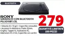 Comet SONY GIRADISCHI CON BLUETOOTH PSLX310BT.CEL offerta