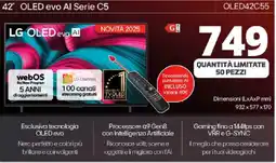 Comet LG 42" OLED evo Al Serie C5 OLED42C55 offerta
