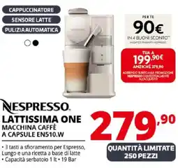 Comet NESPRESSO LATTISSIMA ONE MACCHINA CAFFÈ A CAPSULE EN510.W offerta