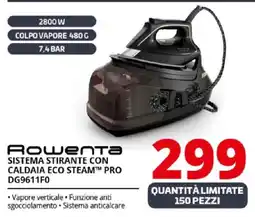 Comet Rowenta SISTEMA STIRANTE CON CALDAIA ECO STEAM™ PRO DG9611F0 offerta