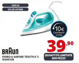 Comet BRAUN FERRO A VAPORE TEXSTYLE 3 SI3041GR offerta