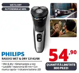 Comet PHILIPS RASOIO WET & DRY S3143/00 offerta
