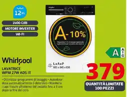 Comet Whirlpool LAVATRICE WPM 27W ADS IT offerta
