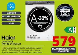 Comet Haier LAVATRICE HW120-B14IGIEUIT offerta