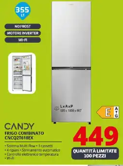 Comet CANDY FRIGO COMBINATO CNCQ2T618EX offerta