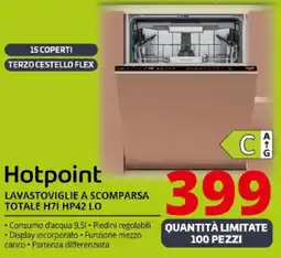 Comet Hotpoint LAVASTOVIGLIE A SCOMPARSA TOTALE H71 HP42 LO offerta