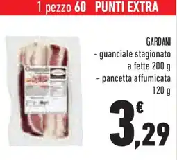 Conad Superstore Gardani -guanciale stagionato a fette e pancetta affumicata offerta