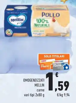Conad Superstore Omogeneizzati mellin carne offerta