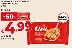 Bennet Lasagne alla bolognese GIOVANNI RANA offerta